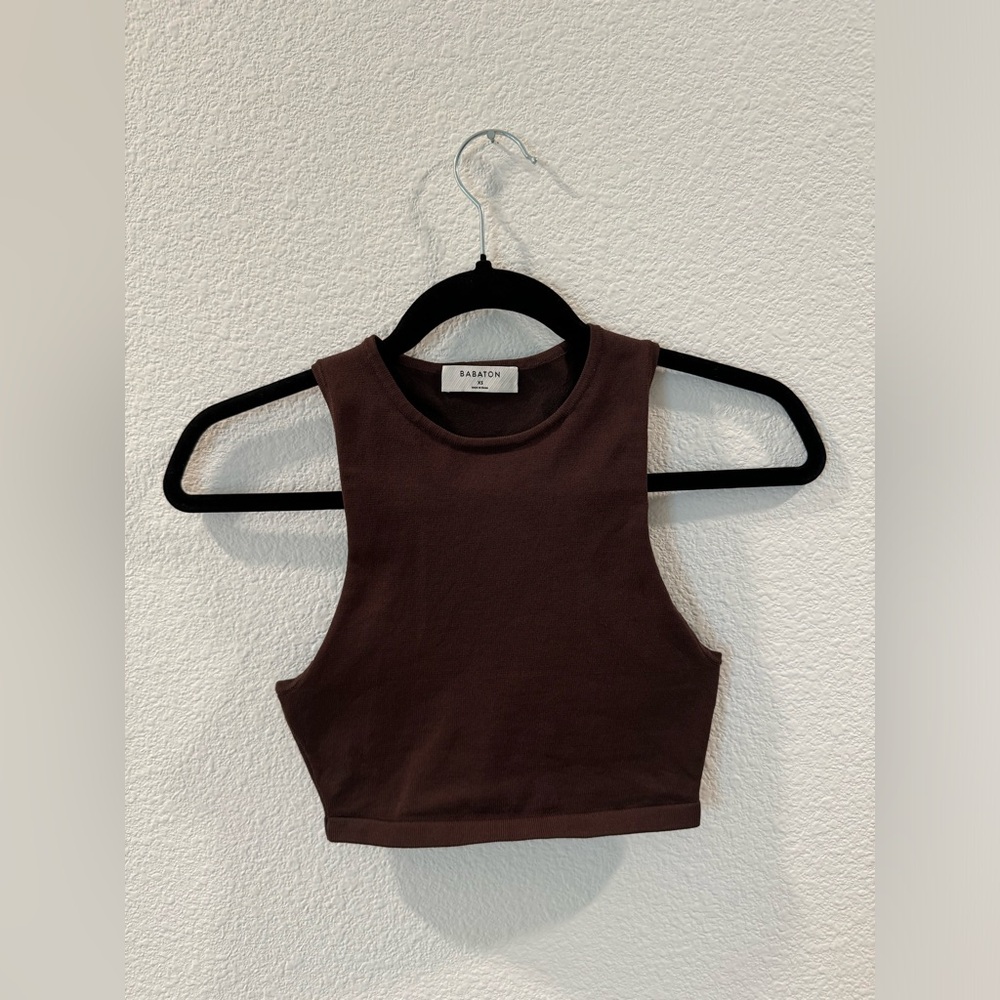 Sculpt Knit Racer Cropped Tank (Babaton)